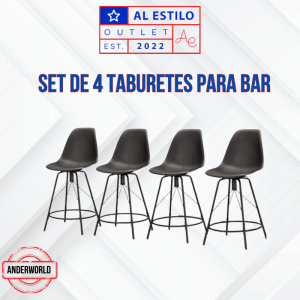 Set de 4 taburetes para bar Anderworld