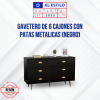 Gavetero de 6 cajones con patas metalicas RESOM negro