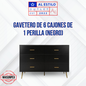 Gavetero de 6 cajones 1 perilla MAISONPEX negro