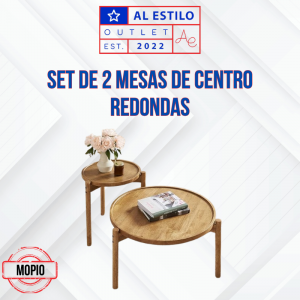 Set de 2 mesas redondas de madera MOPIO