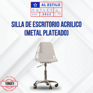 Silla de escritorio acrilico metal plateado TONSEY
