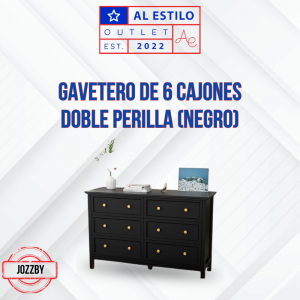 Gavetero de 6 cajones doble perilla JOZZBY negro