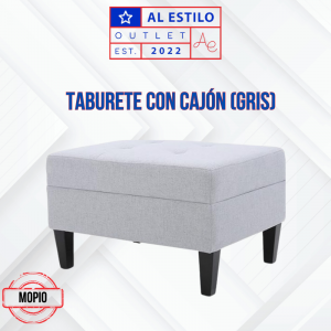 Taburete con cajón MOPIO gris