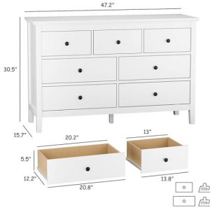 Gavetero de 7 cajones RESOM blanco