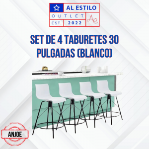 Set de 4 taburetes 30 pulgadas ANJOE blanco