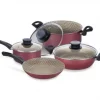 JUEGO DE OLLAS PARIS ROJO 7 PIEZAS TRAMONTINA