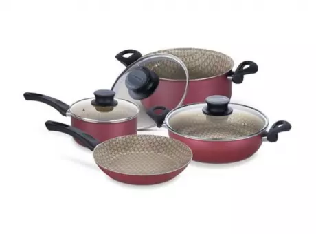 JUEGO DE OLLAS PARIS ROJO 7 PIEZAS TRAMONTINA