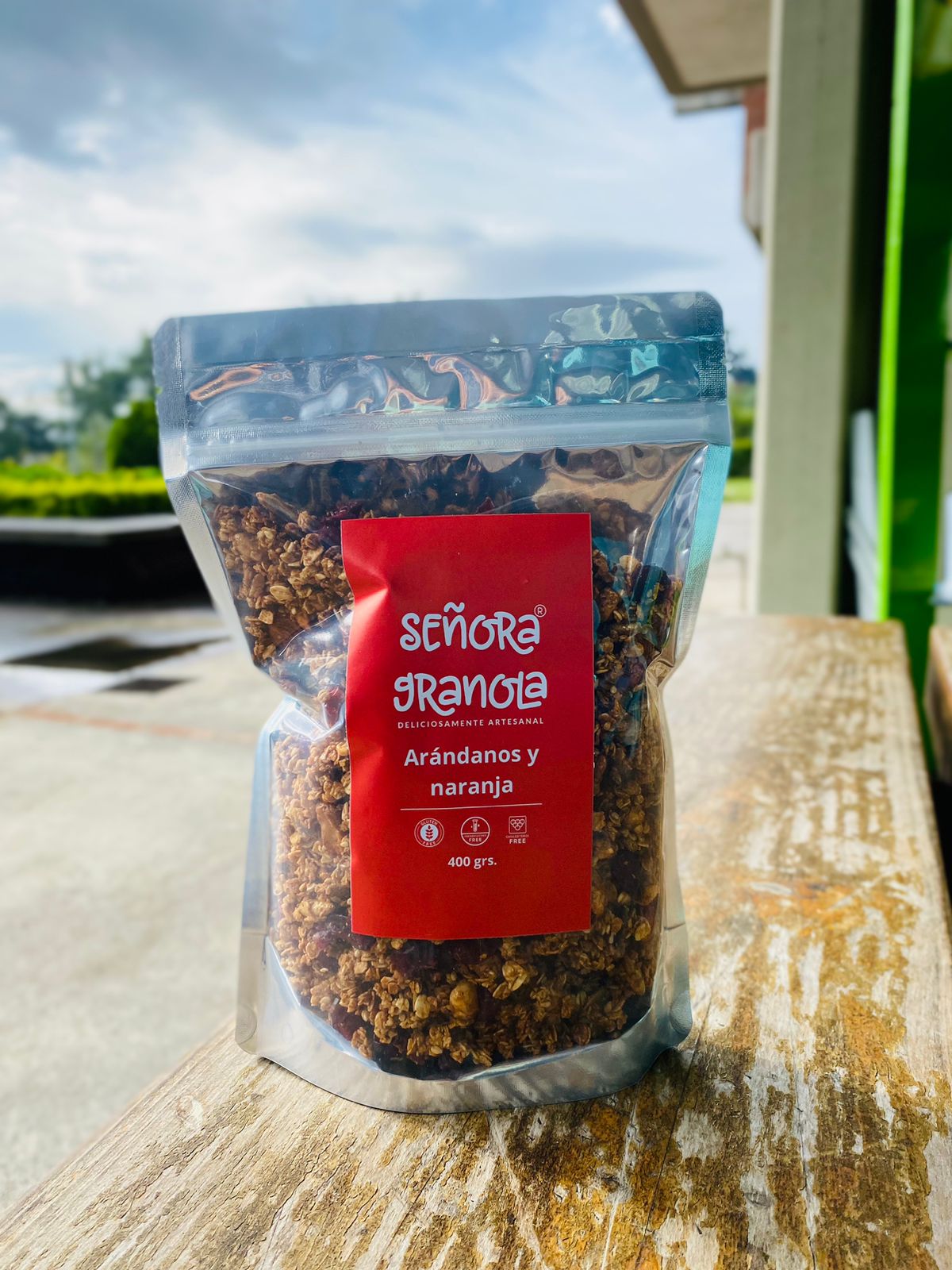 Granola artesanal con arándanos y naranaja