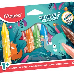 CRAYON DE CERA MAPED JUNGLE FEVER JUMBO 12 COLORES