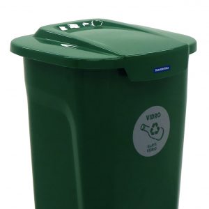 Basurero Tramontina T-Force de Colección Selectiva de Polipropileno Verde 50 L 92813/820