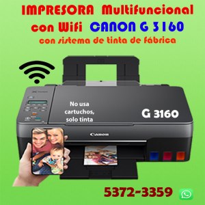 IMPRESORA CANON MULTIFUNCIONAL G 3160 CON WIFI