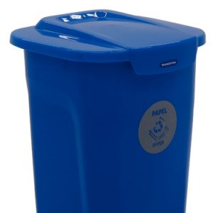 Basurero Tramontina T-Force de Colección Selectiva de Polipropileno Azul 50 L 92813/870