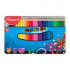 Crayón de Madera Maped 48 colores triangular Caja de metal