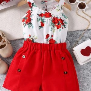 Traje de verano de 2 piezas floreado