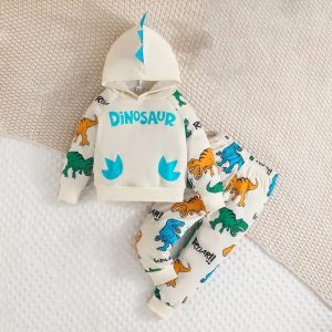 Traje de 2 piezas diseño de dinosaurios