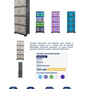 GAVETERO TERESIDA DECORADO RATAN