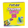 Crayón de cera 24 colores jumbo triangular Tucan