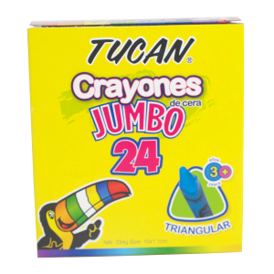 Crayón de cera 24 colores jumbo triangular Tucan