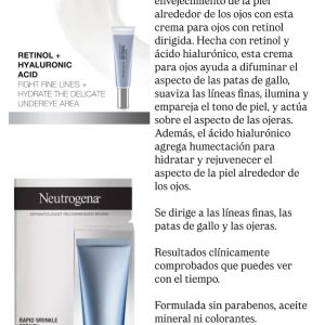 Retinol+ Hyauronico acid líneas de expresión Neutrogena