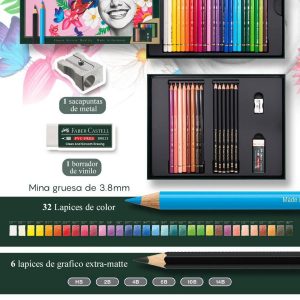 SETS POLYCHROMOS 32 LAPICES DE COLOR + 6 PITT GRAPHITE MATT DE FABER CASTELS