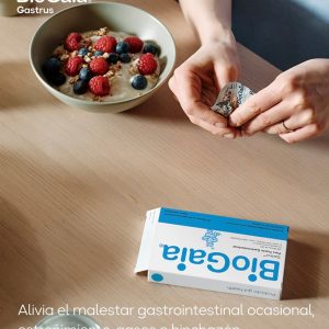 BioGaia Gastrus – Probióticos masticables 🍊 Equilibrio digestivo con sabor a mandarina Fórmula avanzada con cepas específicas para restaurar la microbiota intestinal y apoyar la erradicación de bacterias dañinas como Helicobacter pylori.