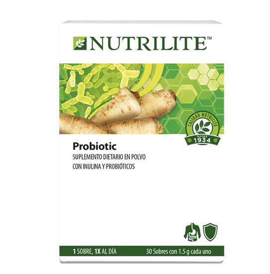 Probiotic Nutrilite – 6.3 mil millones de CFU 🌿 Sentirse bien desde adentro Fórmula avanzada con 5 cepas probióticas y prebióticos que apoyan la salud digestiva y el bienestar general.