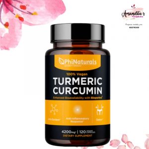 PhiNaturals Suplemento de pimienta negra de curcumina cúrcuma | 4200 mg 120 cápsulas