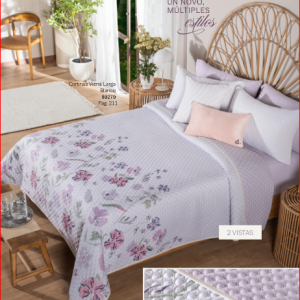 Edredon FLORALIA matrimonial con tendencia de 2 vistas.