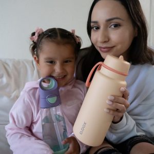 Botella térmica con tapa plegale de 1 litro pajilla de acero inoxidable