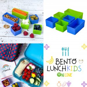 MULTICOLOR MINI SILICONE BENTO CUBES SET OF 8 Green & Blue