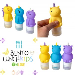 Juego de botellitas para aderezos Unicornio