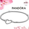 Brazalete Cadena de Serpiente con Cierre de Corazón Pandora Moments