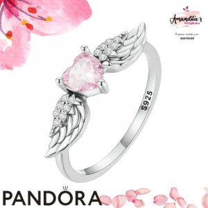 Anillo Forma de Corazón con Alas de Plata, Ale S925