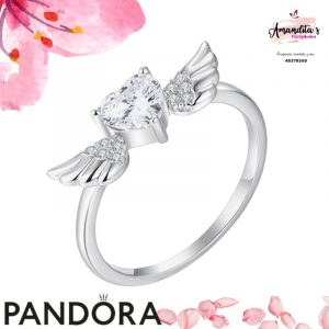 Anillo Forma de Corazón con Alas de Plata, Ale S925