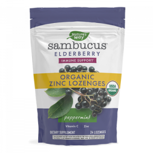 🛡️ Sambucus Zinc Orgánico Lozenges – 24 Pastillas 🍇 Delicioso apoyo inmunológico para llevar.