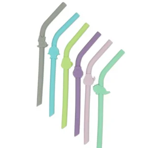 Pajillas de silicona y cepillo de limpieza