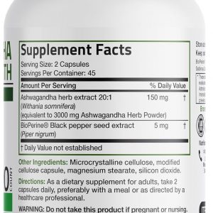 🌿 Ashwagandha Extra Strength – Bronson® (90 cápsulas) ✨ Apoyo natural para el estrés, el ánimo y la salud cerebral.