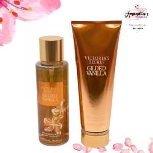 Victoria's Secret GILDED VAINILLA - Paquete de 2 piezas de fragancia y loción para mujer, tamaño completo