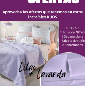 Combo de edredon lilac y sabanas lavanda