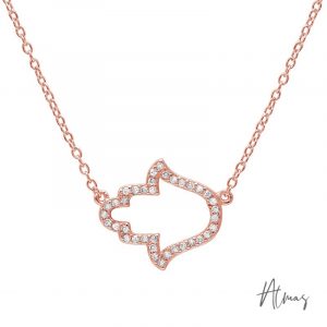 925 Silver Cadena Rose Gold Hamsa