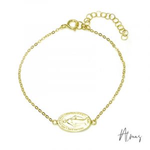 925 Silver Pulsera Medalla Virgen