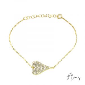 925 Silver Pulsera Corazón Pavé