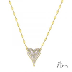 925 Silver Cadena Corazón Pavé