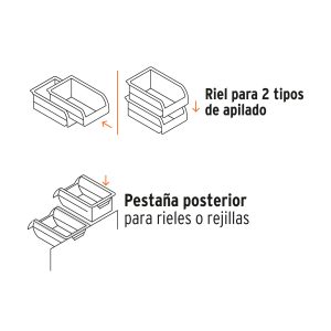 GAVETA APILABLE DE PLÁSTICO 39 X 24 X 17 CM, TRUPER