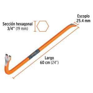 BARRETA DE UÑA DE 3/4' X 60 CM, TRUPER