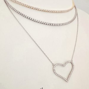 925 Silver Cadena Corazón