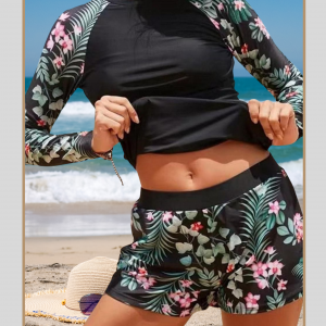 Traje de baño de dos piezas, manga larga