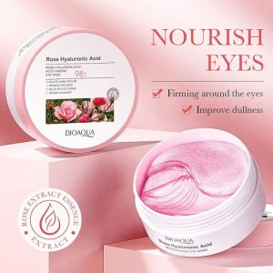 Mascarilla hidratante para ojos BIOAQUA Rose con ácido hialurónico, 80 g (60 unidades/30 pares)