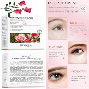 Mascarilla hidratante para ojos BIOAQUA Rose con ácido hialurónico, 80 g (60 unidades/30 pares)
