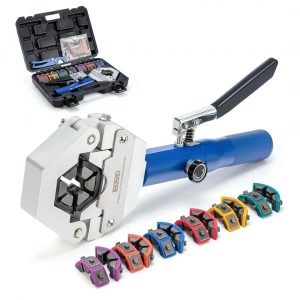 Crimpadora hidráulica de manguera de CA Hydra-Krimp 71500 Kit de crimpadora manual de manguera de A/C Kit de reparación de aire acondicionado Herramienta de prensado de manguera hidráulica